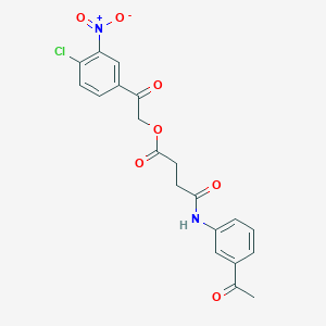 molecular formula C20H17ClN2O7 B4753149 2-(4-chloro-3-nitrophenyl)-2-oxoethyl 4-[(3-acetylphenyl)amino]-4-oxobutanoate 