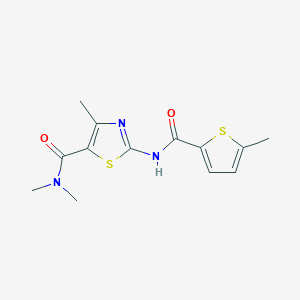molecular formula C13H15N3O2S2 B4753153 N,N,4-trimethyl-2-{[(5-methyl-2-thienyl)carbonyl]amino}-1,3-thiazole-5-carboxamide 