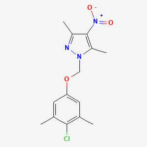 molecular formula C14H16ClN3O3 B4753177 1-[(4-chloro-3,5-dimethylphenoxy)methyl]-3,5-dimethyl-4-nitro-1H-pyrazole 