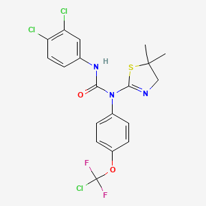molecular formula C19H16Cl3F2N3O2S B4753191 N-{4-[chloro(difluoro)methoxy]phenyl}-N'-(3,4-dichlorophenyl)-N-(5,5-dimethyl-4,5-dihydro-1,3-thiazol-2-yl)urea 