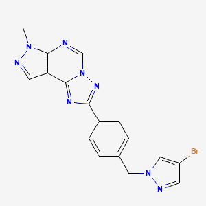 molecular formula C17H13BrN8 B4753205 2-{4-[(4-bromo-1H-pyrazol-1-yl)methyl]phenyl}-7-methyl-7H-pyrazolo[4,3-e][1,2,4]triazolo[1,5-c]pyrimidine 