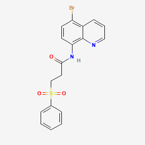 molecular formula C18H15BrN2O3S B4753211 N-(5-bromo-8-quinolinyl)-3-(phenylsulfonyl)propanamide 
