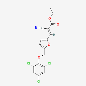 molecular formula C17H12Cl3NO4 B4753215 ethyl 2-cyano-3-{5-[(2,4,6-trichlorophenoxy)methyl]-2-furyl}acrylate 