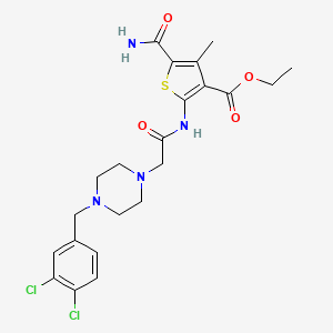 ethyl 5-(aminocarbonyl)-2-({[4-(3,4-dichlorobenzyl)-1-piperazinyl]acetyl}amino)-4-methyl-3-thiophenecarboxylate