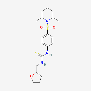 molecular formula C19H29N3O3S2 B4753222 N-{4-[(2,6-dimethyl-1-piperidinyl)sulfonyl]phenyl}-N'-(tetrahydro-2-furanylmethyl)thiourea 