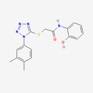 molecular formula C17H17N5O2S B4753231 2-{[1-(3,4-dimethylphenyl)-1H-tetrazol-5-yl]thio}-N-(2-hydroxyphenyl)acetamide 