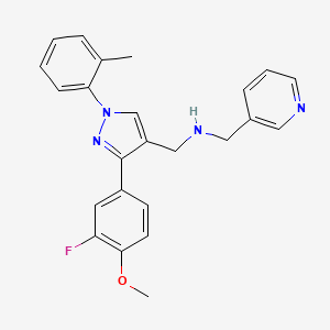 molecular formula C24H23FN4O B4753234 1-[3-(3-fluoro-4-methoxyphenyl)-1-(2-methylphenyl)-1H-pyrazol-4-yl]-N-(3-pyridinylmethyl)methanamine 
