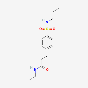 molecular formula C14H22N2O3S B4753278 N-ethyl-3-{4-[(propylamino)sulfonyl]phenyl}propanamide 