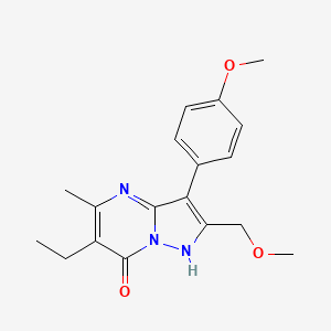 molecular formula C18H21N3O3 B4753284 6-ethyl-2-(methoxymethyl)-3-(4-methoxyphenyl)-5-methylpyrazolo[1,5-a]pyrimidin-7(4H)-one 