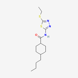 molecular formula C15H25N3OS2 B4753287 4-butyl-N-[5-(ethylthio)-1,3,4-thiadiazol-2-yl]cyclohexanecarboxamide 