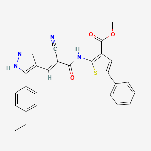 molecular formula C27H22N4O3S B4753298 methyl 2-({2-cyano-3-[3-(4-ethylphenyl)-1H-pyrazol-4-yl]acryloyl}amino)-5-phenyl-3-thiophenecarboxylate 