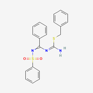molecular formula C21H19N3O2S2 B4753320 benzyl N'-{phenyl[(phenylsulfonyl)imino]methyl}imidothiocarbamate 