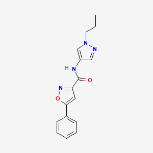 molecular formula C16H16N4O2 B4753337 5-phenyl-N-(1-propyl-1H-pyrazol-4-yl)-3-isoxazolecarboxamide 