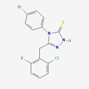 molecular formula C15H10BrClFN3S B4753354 4-(4-bromophenyl)-5-(2-chloro-6-fluorobenzyl)-4H-1,2,4-triazole-3-thiol 