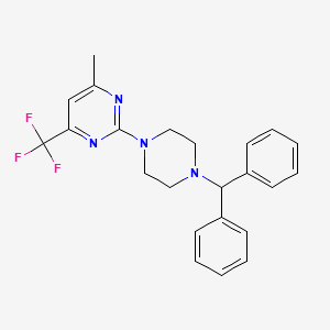 2-[4-(diphenylmethyl)-1-piperazinyl]-4-methyl-6-(trifluoromethyl)pyrimidine