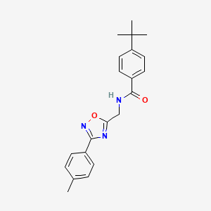 molecular formula C21H23N3O2 B4753365 4-tert-butyl-N-{[3-(4-methylphenyl)-1,2,4-oxadiazol-5-yl]methyl}benzamide 