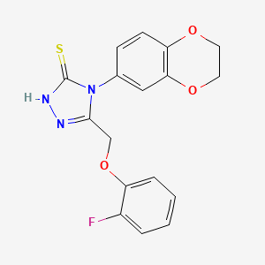 molecular formula C17H14FN3O3S B4753395 4-(2,3-dihydro-1,4-benzodioxin-6-yl)-5-[(2-fluorophenoxy)methyl]-4H-1,2,4-triazole-3-thiol 