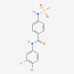 molecular formula C15H14BrClN2O3S B4753417 N-(4-bromo-3-chlorophenyl)-4-[methyl(methylsulfonyl)amino]benzamide 