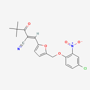 molecular formula C19H17ClN2O5 B4753432 3-{5-[(4-chloro-2-nitrophenoxy)methyl]-2-furyl}-2-(2,2-dimethylpropanoyl)acrylonitrile 