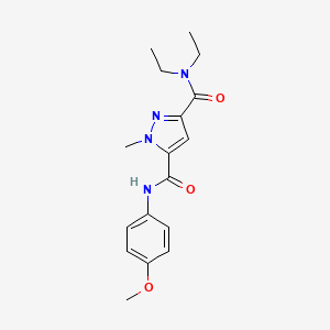 molecular formula C17H22N4O3 B4753447 N~3~,N~3~-diethyl-N~5~-(4-methoxyphenyl)-1-methyl-1H-pyrazole-3,5-dicarboxamide 