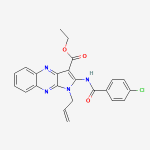 molecular formula C23H19ClN4O3 B4753454 ethyl 1-allyl-2-[(4-chlorobenzoyl)amino]-1H-pyrrolo[2,3-b]quinoxaline-3-carboxylate 