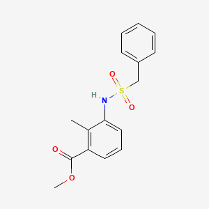 molecular formula C16H17NO4S B4753475 methyl 3-[(benzylsulfonyl)amino]-2-methylbenzoate 