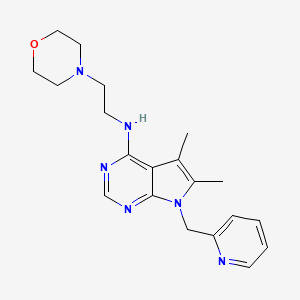 molecular formula C20H26N6O B4753484 5,6-dimethyl-N-[2-(4-morpholinyl)ethyl]-7-(2-pyridinylmethyl)-7H-pyrrolo[2,3-d]pyrimidin-4-amine 