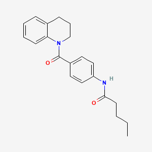 molecular formula C21H24N2O2 B4753501 N-[4-(3,4-dihydro-1(2H)-quinolinylcarbonyl)phenyl]pentanamide 