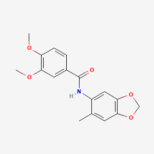molecular formula C17H17NO5 B4753511 3,4-dimethoxy-N-(6-methyl-1,3-benzodioxol-5-yl)benzamide 