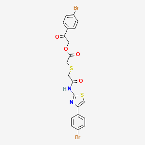 molecular formula C21H16Br2N2O4S2 B4753527 2-(4-bromophenyl)-2-oxoethyl [(2-{[4-(4-bromophenyl)-1,3-thiazol-2-yl]amino}-2-oxoethyl)thio]acetate 