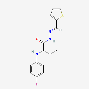 molecular formula C15H16FN3OS B4753540 2-[(4-fluorophenyl)amino]-N'-(2-thienylmethylene)butanohydrazide 
