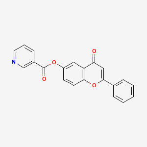 4-oxo-2-phenyl-4H-chromen-6-yl nicotinate