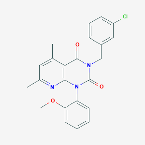 molecular formula C23H20ClN3O3 B4753611 3-(3-chlorobenzyl)-1-(2-methoxyphenyl)-5,7-dimethylpyrido[2,3-d]pyrimidine-2,4(1H,3H)-dione 