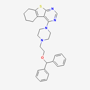 molecular formula C29H32N4OS B4753649 4-{4-[2-(diphenylmethoxy)ethyl]-1-piperazinyl}-5,6,7,8-tetrahydro[1]benzothieno[2,3-d]pyrimidine 