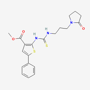 molecular formula C20H23N3O3S2 B4753655 methyl 2-[({[3-(2-oxo-1-pyrrolidinyl)propyl]amino}carbonothioyl)amino]-5-phenyl-3-thiophenecarboxylate 