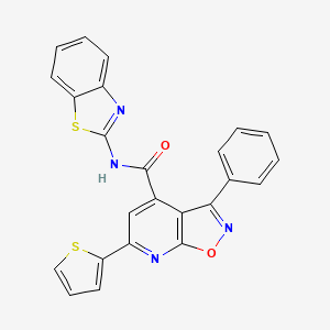 molecular formula C24H14N4O2S2 B4753660 N-1,3-benzothiazol-2-yl-3-phenyl-6-(2-thienyl)isoxazolo[5,4-b]pyridine-4-carboxamide 