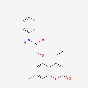 molecular formula C21H21NO4 B4753669 2-[(4-ethyl-7-methyl-2-oxo-2H-chromen-5-yl)oxy]-N-(4-methylphenyl)acetamide 