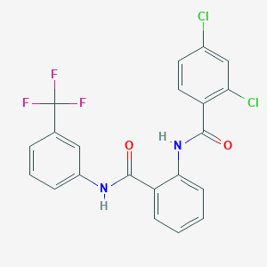 molecular formula C21H13Cl2F3N2O2 B4753672 2,4-dichloro-N-[2-({[3-(trifluoromethyl)phenyl]amino}carbonyl)phenyl]benzamide 