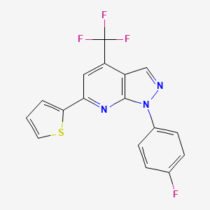 molecular formula C17H9F4N3S B4753675 1-(4-fluorophenyl)-6-(2-thienyl)-4-(trifluoromethyl)-1H-pyrazolo[3,4-b]pyridine 