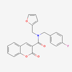 molecular formula C22H16FNO4 B4753711 N-(4-fluorobenzyl)-N-(2-furylmethyl)-2-oxo-2H-chromene-3-carboxamide 