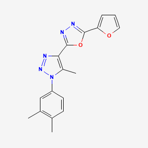 molecular formula C17H15N5O2 B4753714 2-[1-(3,4-dimethylphenyl)-5-methyl-1H-1,2,3-triazol-4-yl]-5-(2-furyl)-1,3,4-oxadiazole 