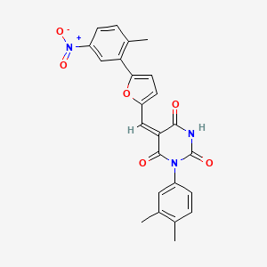 molecular formula C24H19N3O6 B4753718 1-(3,4-dimethylphenyl)-5-{[5-(2-methyl-5-nitrophenyl)-2-furyl]methylene}-2,4,6(1H,3H,5H)-pyrimidinetrione 