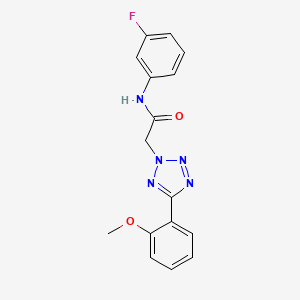 molecular formula C16H14FN5O2 B4753728 N-(3-fluorophenyl)-2-[5-(2-methoxyphenyl)-2H-tetrazol-2-yl]acetamide 