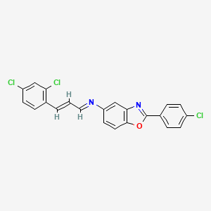 molecular formula C22H13Cl3N2O B4753746 2-(4-chlorophenyl)-N-[3-(2,4-dichlorophenyl)-2-propen-1-ylidene]-1,3-benzoxazol-5-amine 