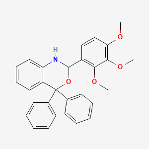 molecular formula C29H27NO4 B4753748 4,4-diphenyl-2-(2,3,4-trimethoxyphenyl)-1,4-dihydro-2H-3,1-benzoxazine 