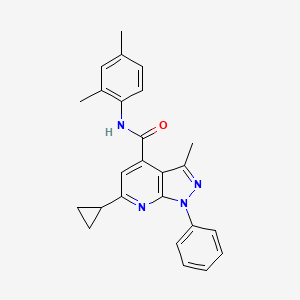 molecular formula C25H24N4O B4753751 6-cyclopropyl-N-(2,4-dimethylphenyl)-3-methyl-1-phenyl-1H-pyrazolo[3,4-b]pyridine-4-carboxamide 