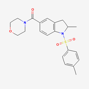 molecular formula C21H24N2O4S B4753756 2-methyl-1-[(4-methylphenyl)sulfonyl]-5-(4-morpholinylcarbonyl)indoline 