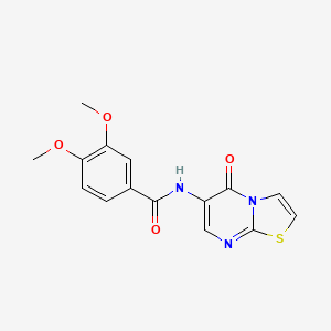 molecular formula C15H13N3O4S B4753765 3,4-dimethoxy-N-(5-oxo-5H-[1,3]thiazolo[3,2-a]pyrimidin-6-yl)benzamide 