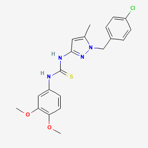 molecular formula C20H21ClN4O2S B4753777 N-[1-(4-chlorobenzyl)-5-methyl-1H-pyrazol-3-yl]-N'-(3,4-dimethoxyphenyl)thiourea 