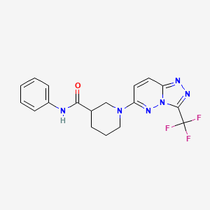 molecular formula C18H17F3N6O B4753782 N-phenyl-1-[3-(trifluoromethyl)[1,2,4]triazolo[4,3-b]pyridazin-6-yl]-3-piperidinecarboxamide 